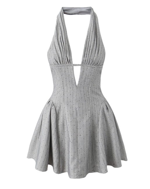 Robe à pois marron
