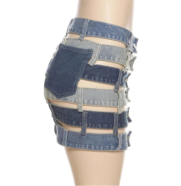 Jupe en denim recyclé
