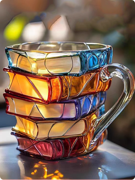 Tasse empilable livres colorés