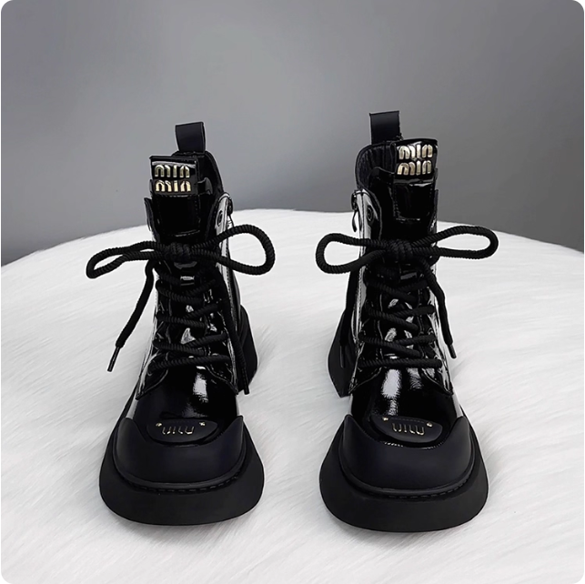 Bottes en cuir Miu Miu