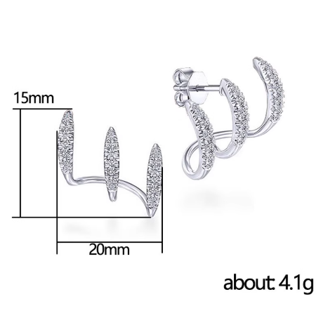 Boucles d’oreilles en or avec strass