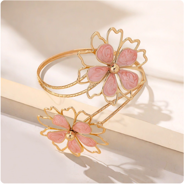 Bracelet de bras fleur doré