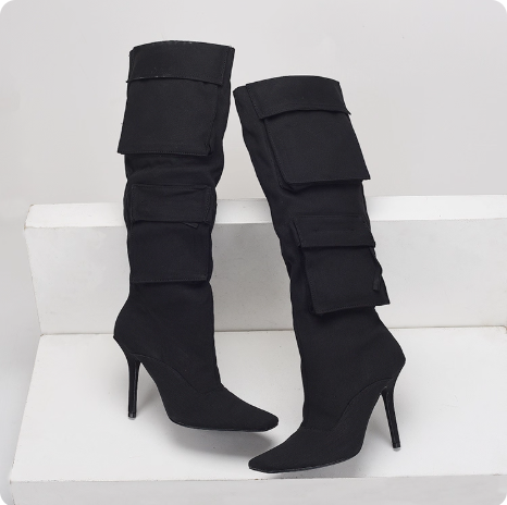 Bottes à talons haut cargo