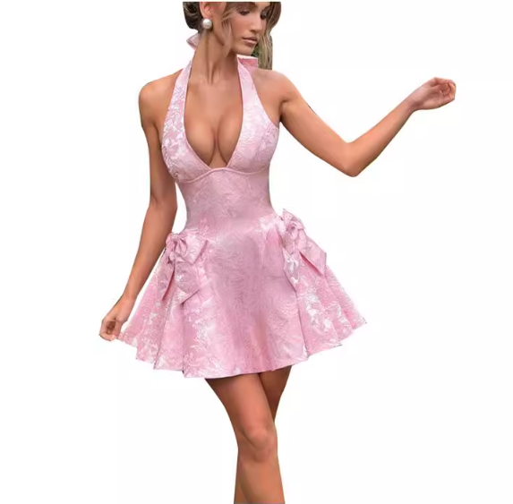 Robe rose dos nu