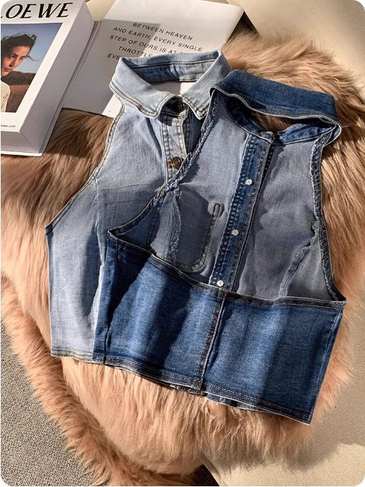 Gilets en jean sans manches