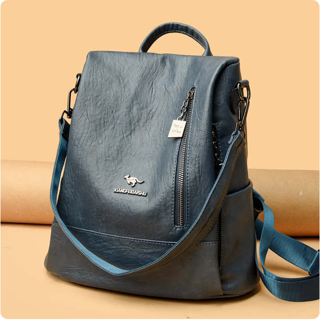Sac à dos en cuir noir