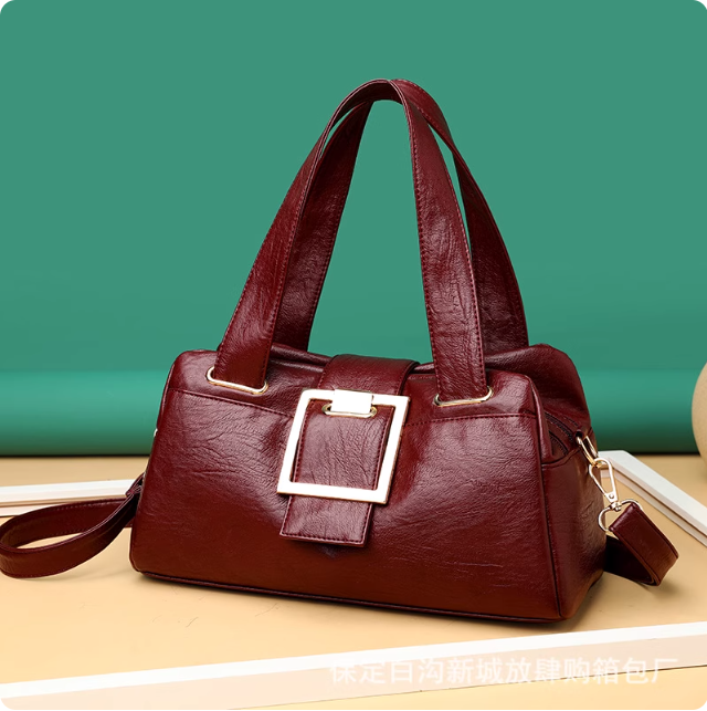 Sac à main en cuir brun