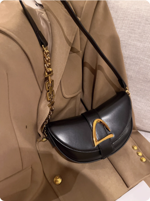 Sac à main en cuir marron