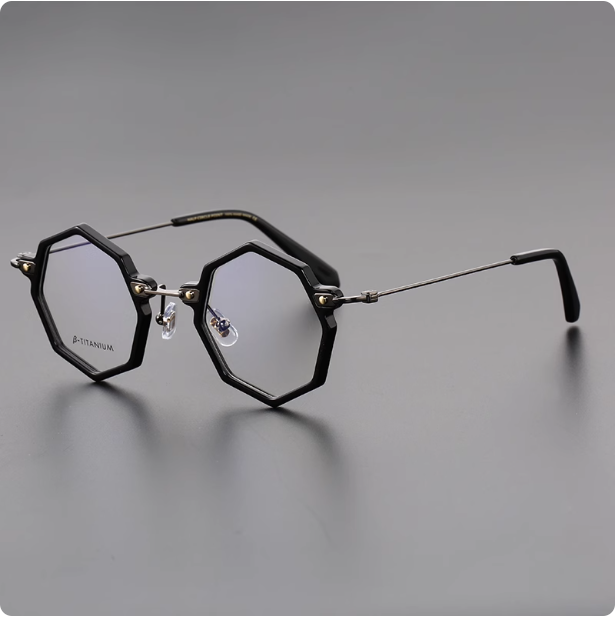 Lunettes octogonales en titane