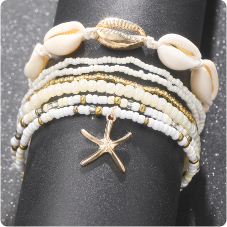 Bracelet de cheville coquillage