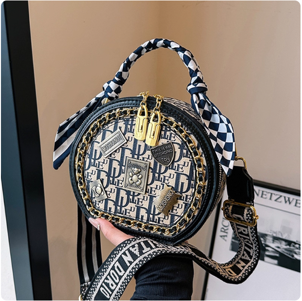 Sac à main rond à motifs