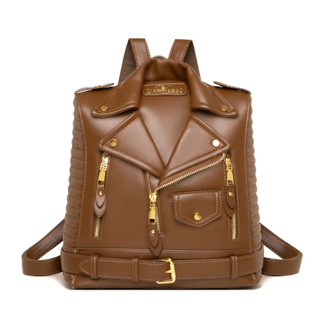 Sac à dos en cuir style blouson