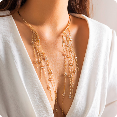 Collier doré à pendentifs ronds