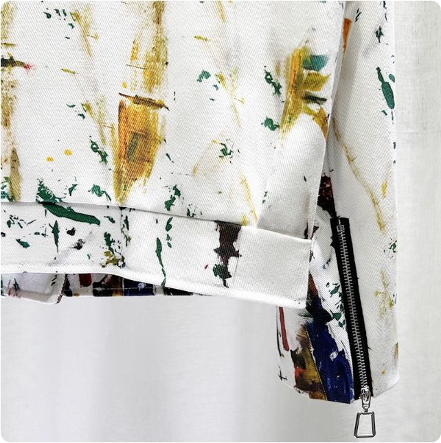 Veste en similicuir à motif artistique