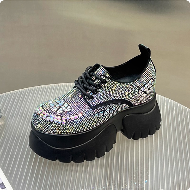 Chaussures plateforme à strass