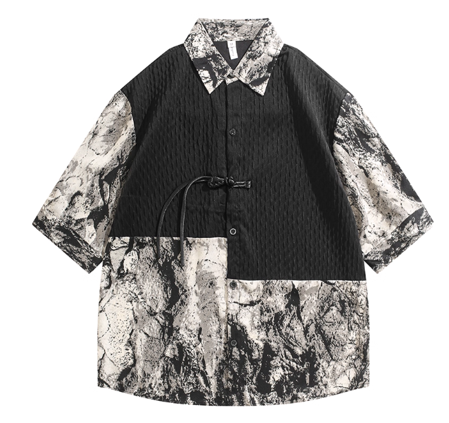 Chemise oversize à motif marbré