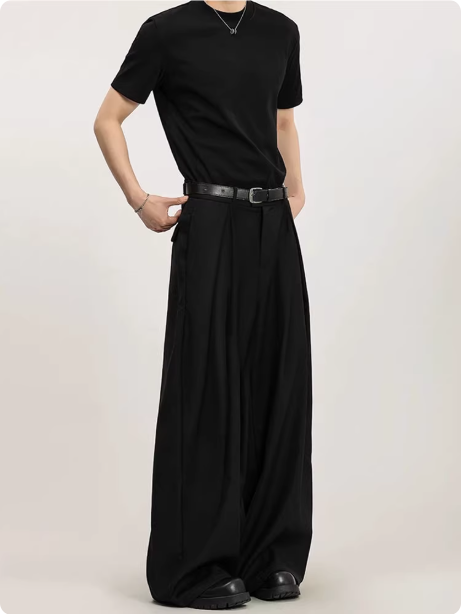 Pantalon large gris