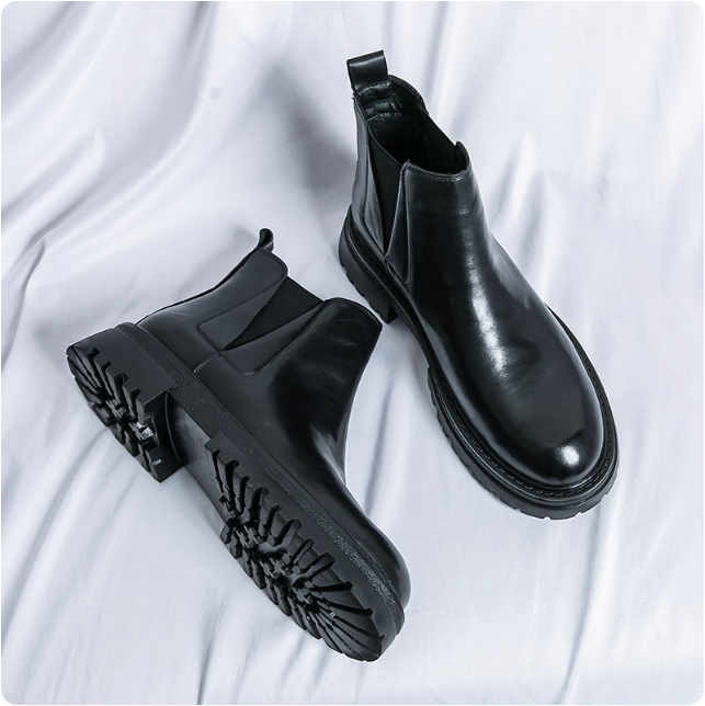 Bottes Chelsea en cuir noir