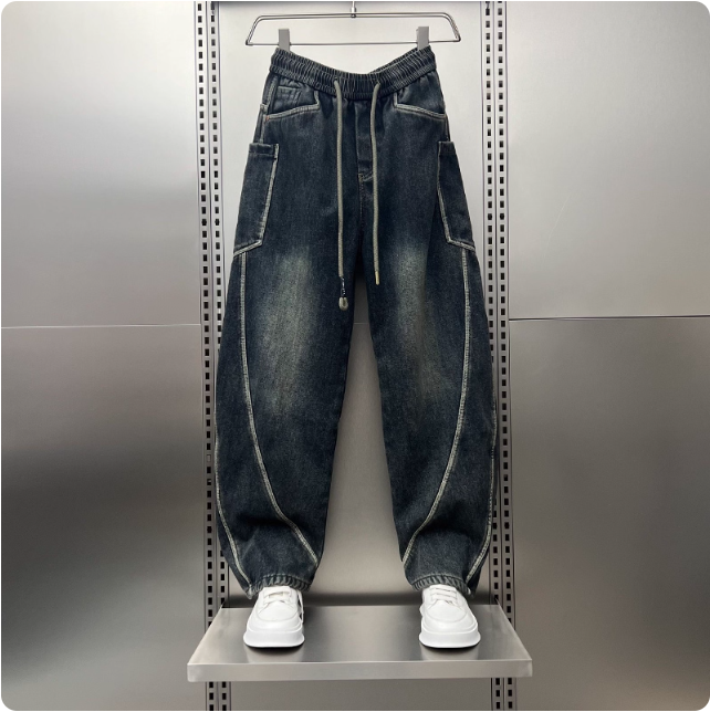 Jean large délavé