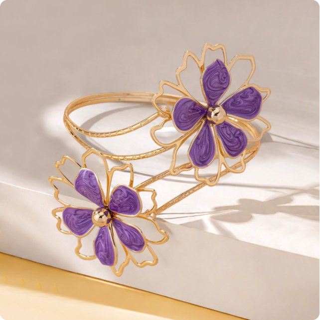 Bracelet de bras fleur doré