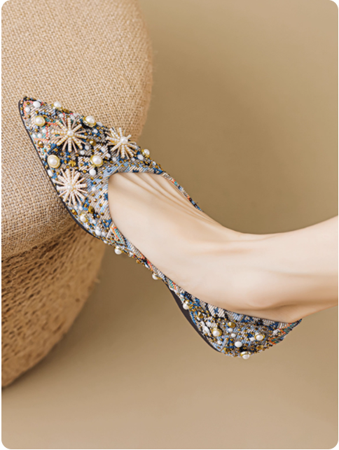 Ballerines brodées avec perles