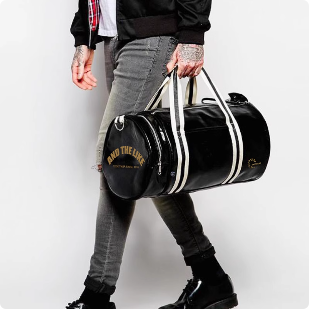 Sac de sport en cuir marron