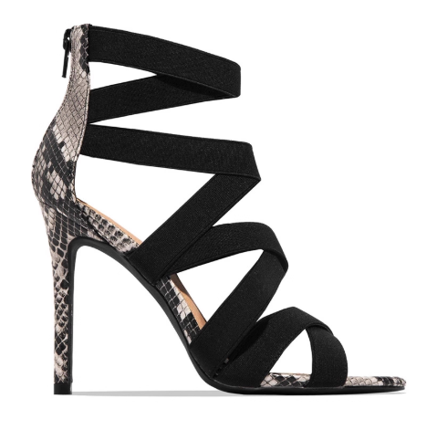 Sandales à talons hauts effet serpent