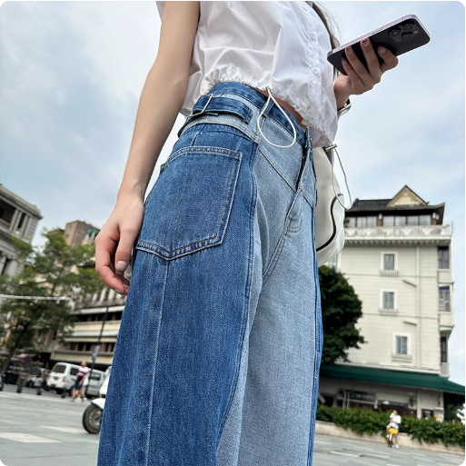 Jean femme bicolore