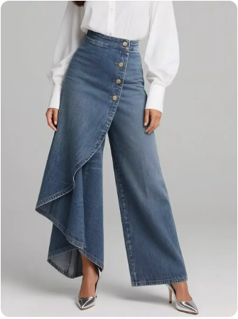 Pantalon asymétrique en jean