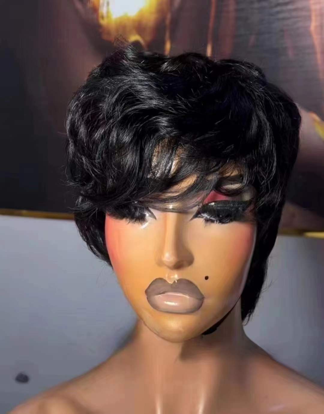 Short Human Hair Pixie Stock 1/pcs