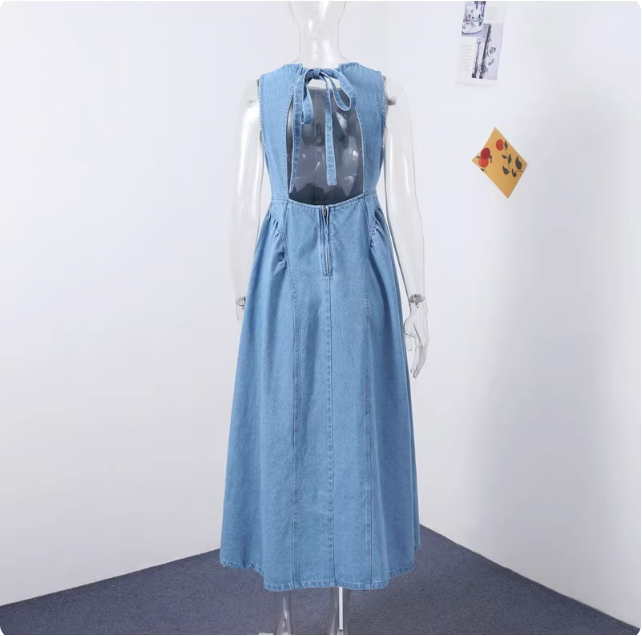 Robe longue en jean