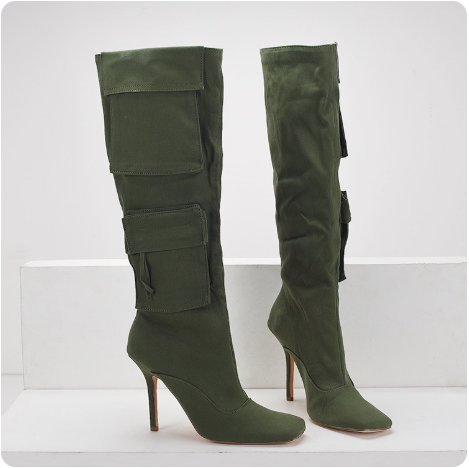 Bottes à talons haut cargo