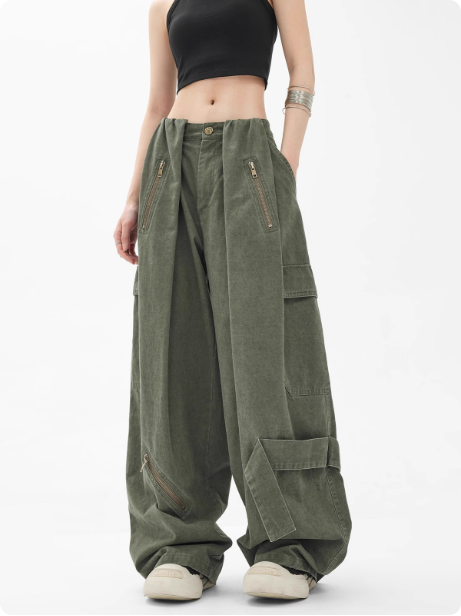 Pantalon cargo ample pour femme