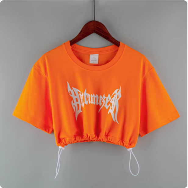 T-shirt court rose imprimé