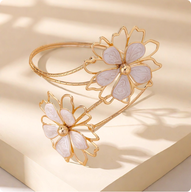 Bracelet de bras fleur doré