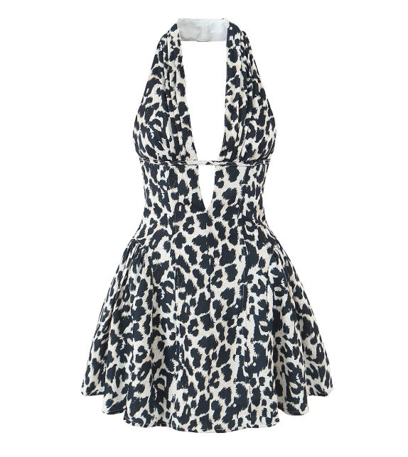 Robe à pois marron