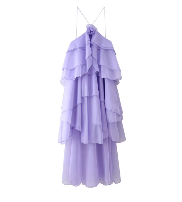 Robe à volants en mousseline