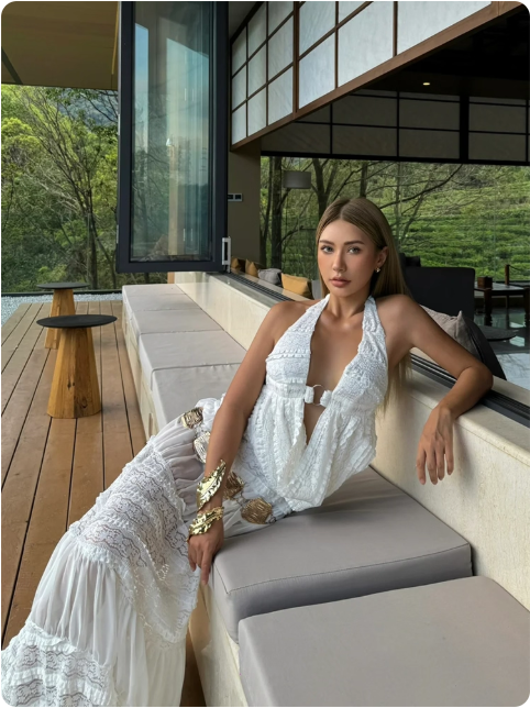 Robe longue blanche bohème