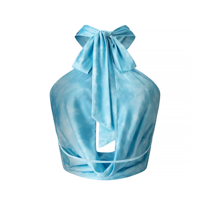 Top dos nu bleu à coquillage