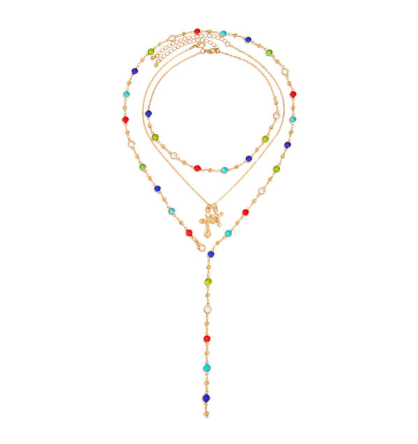 Collier à perles multicolores