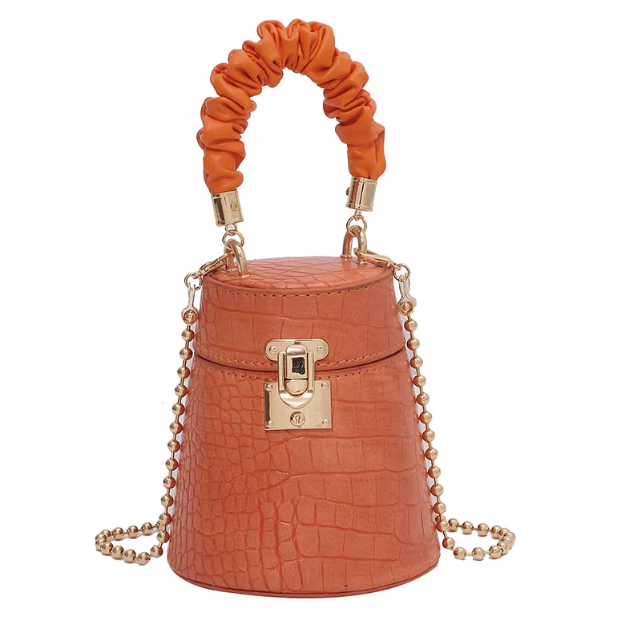 Sac à main blanc en simili cuir croco