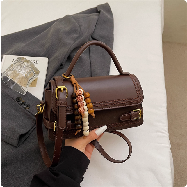 Sac à main en cuir marron