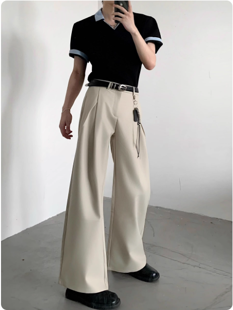 Pantalon large noir pour homme