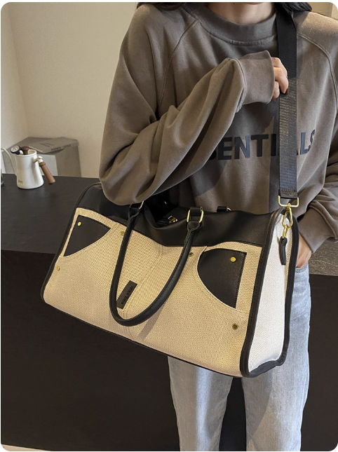 Sac de voyage en toile et cuir