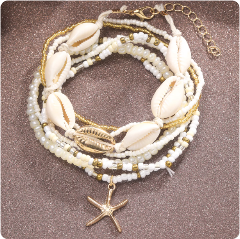 Bracelet de cheville coquillage