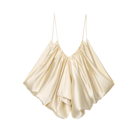Top en satin plissé