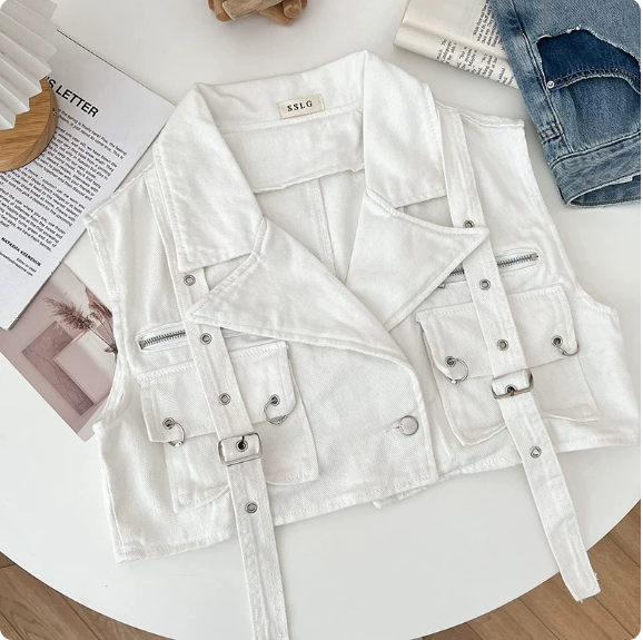 Gilet sans manches en jean