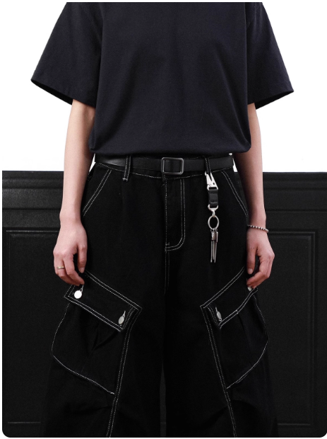 Short cargo large noir