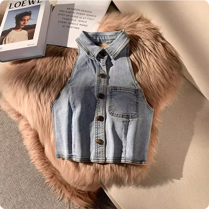 Gilets en jean sans manches