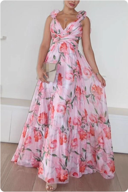 Robe longue fleurie